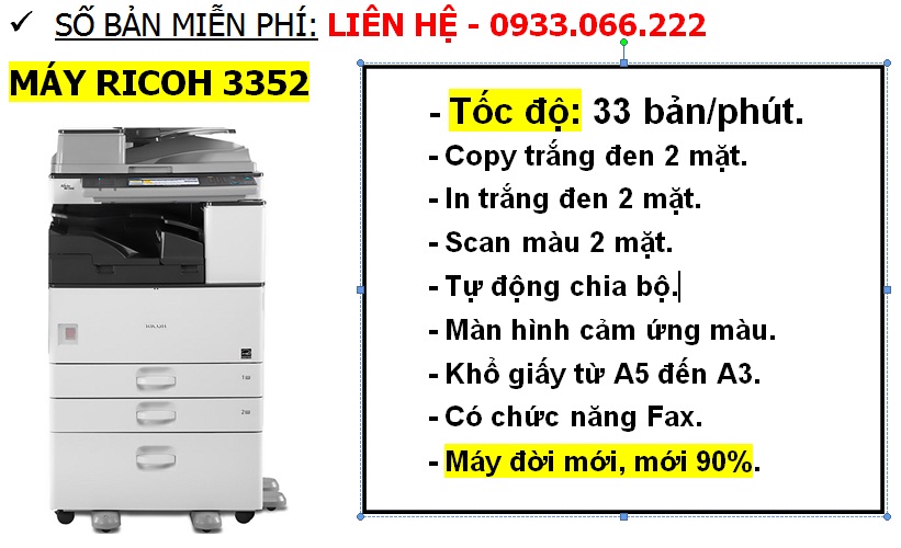 báo giá thuê máy photocopy ricoh aficio mp 3352